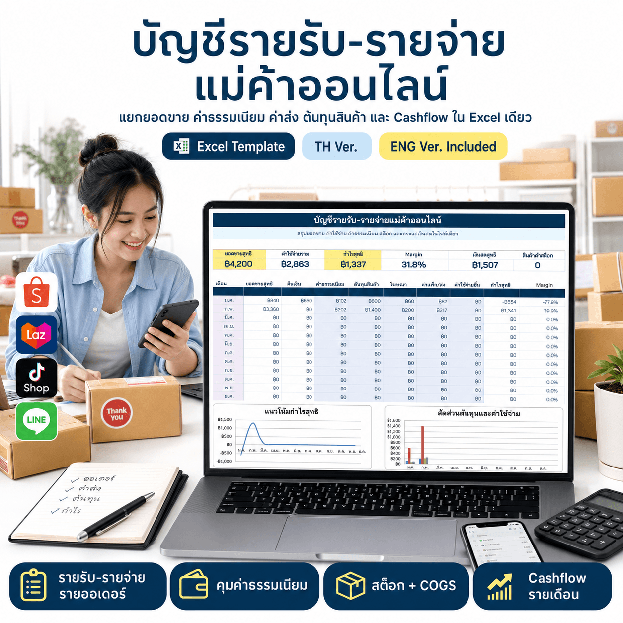บัญชีรายรับ-รายจ่ายแม่ค้าออนไลน์